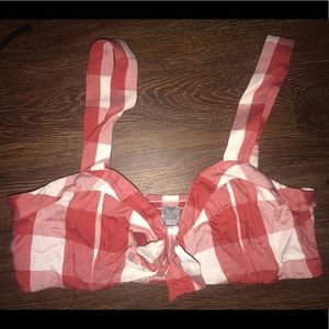Red plaid top/bralette